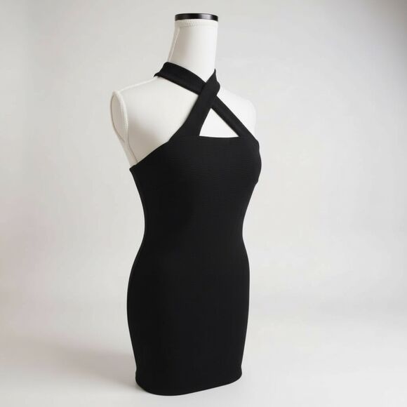 🖤 Topshop Black Mini Bodycon Dress • Size 6 • Stretchy & Chic ✨ - Picture 3 of 9